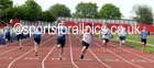 Under-15 boys 100 metres at the North Eastern Championships, Gateshead International Stadium.  Photos: David T. Hewitson/Sports for All Pics